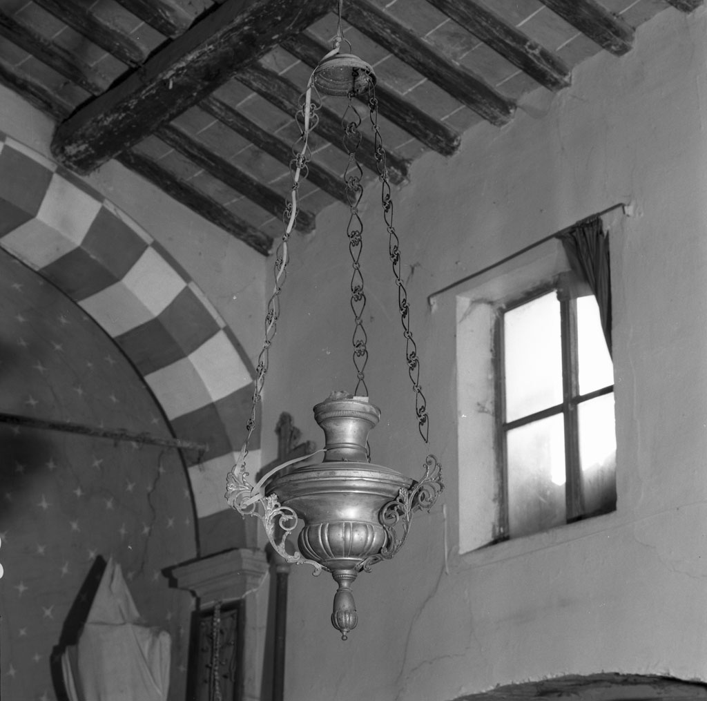 lampada pensile a vaso - bottega toscana (inizio sec. XX)
