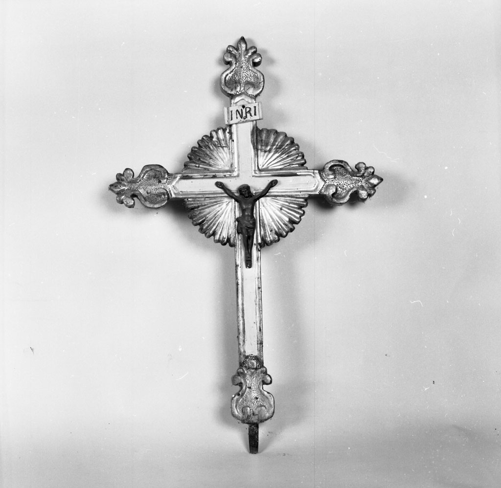 Crocifisso Oro Giallo 18Kt Con Inserti Oro Bicolore