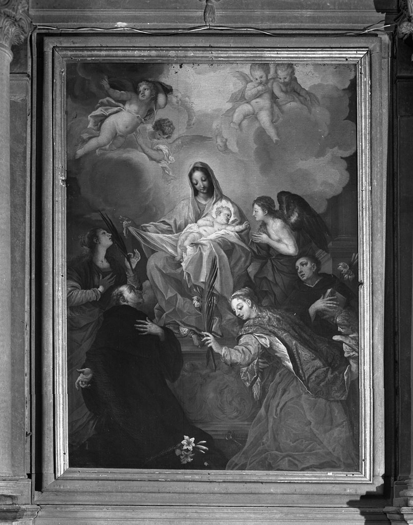 Madonna con Bambino e Santi (dipinto) di Lorini Francesco (attribuito) (ultimo quarto sec. XVII)