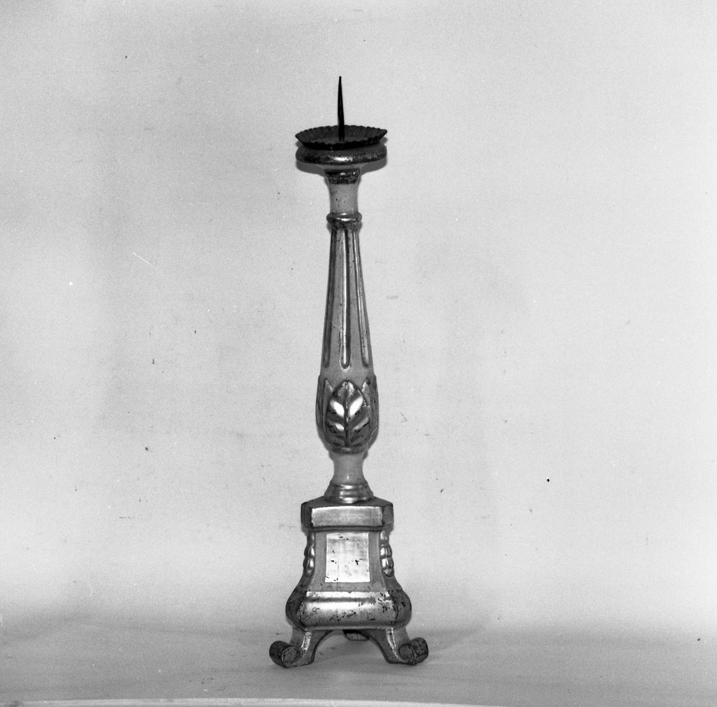 candelabro da chiesa, serie - bottega toscana (inizio sec. XIX)