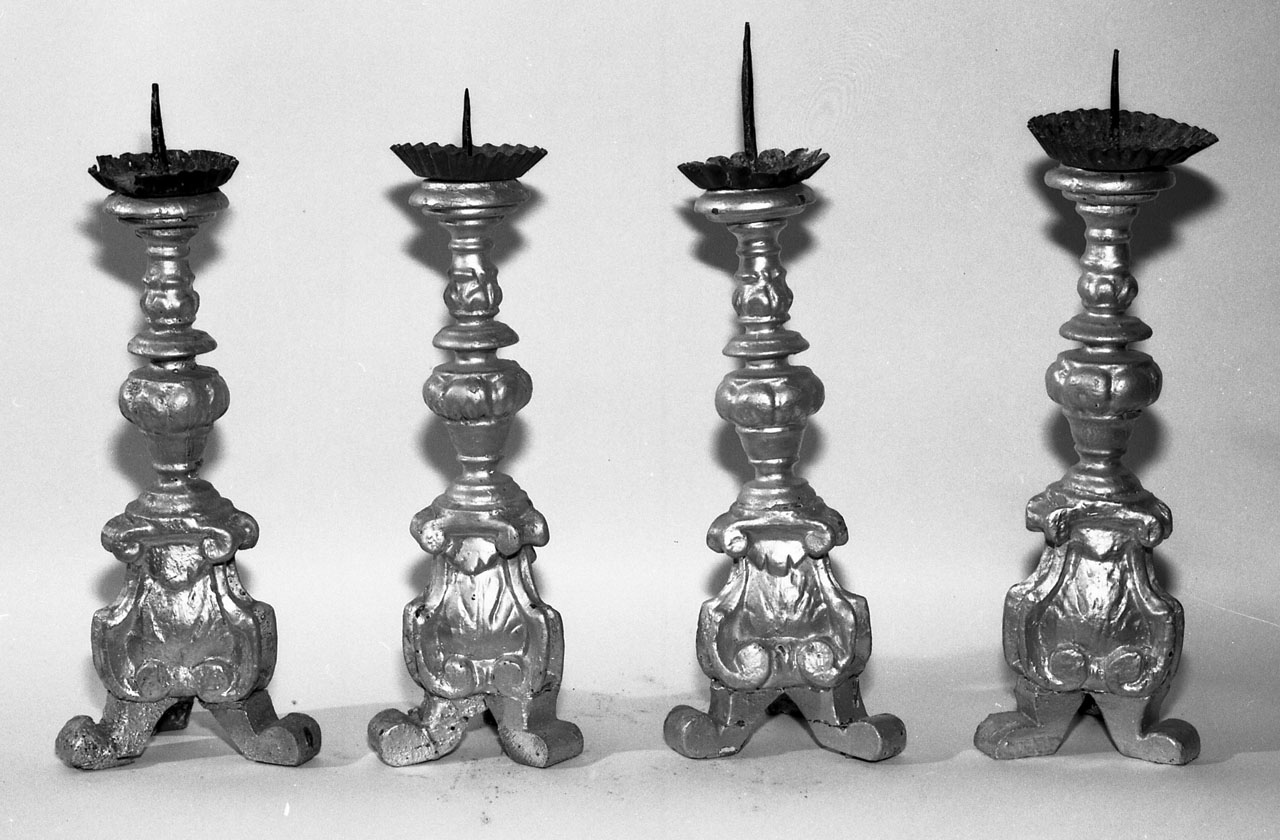 candeliere, serie - bottega toscana (fine/inizio secc. XVII/ XVIII)