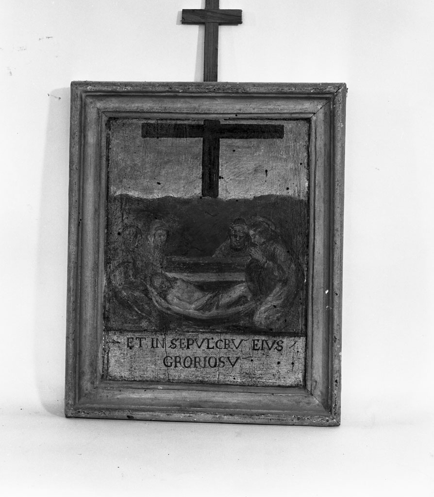 stazione XIV: Gesù deposto nel sepolcro (Via Crucis, ciclo) - ambito fiorentino (metà sec. XVII)