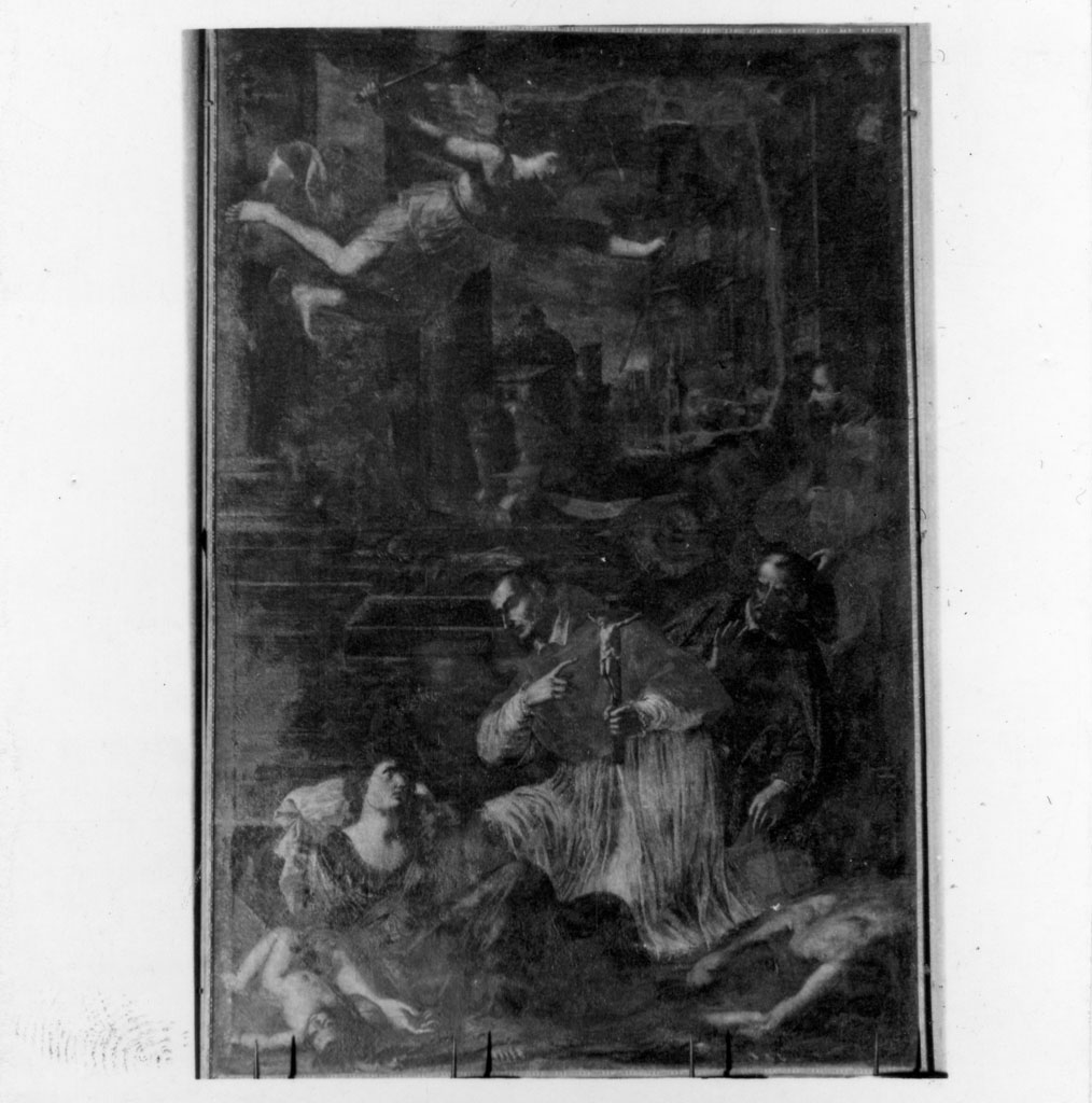 San Carlo Borromeo comunica gli appestati (dipinto) di Gemignani Giacinto (seconda metà sec. XVII)