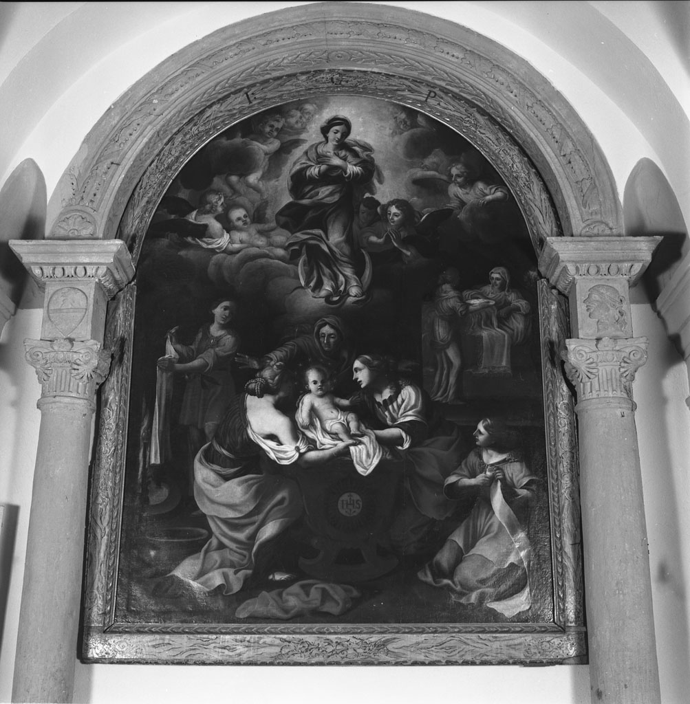 nascita di Maria Vergine (dipinto) di Biondi Giovan Battista (sec. XVII)