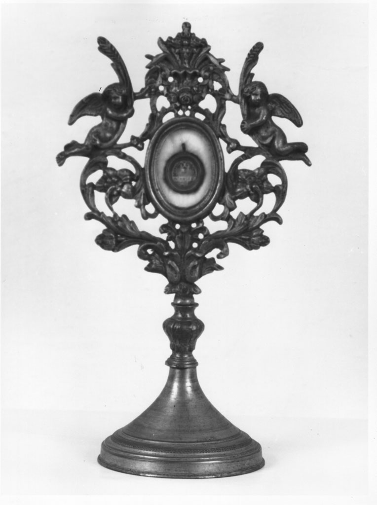 reliquiario - a ostensorio - bottega toscana (fine/inizio secc. XIX/ XX)