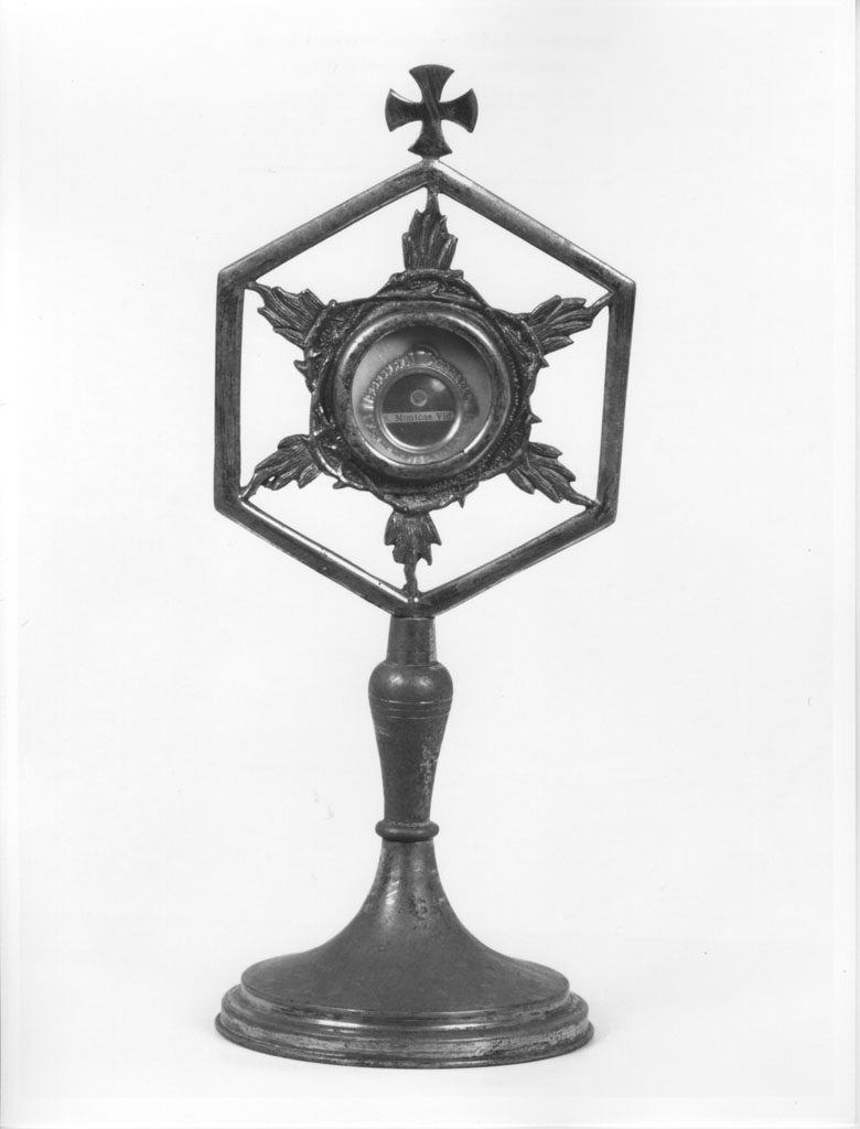 reliquiario - a ostensorio - bottega toscana (fine/inizio secc. XIX/ XX)