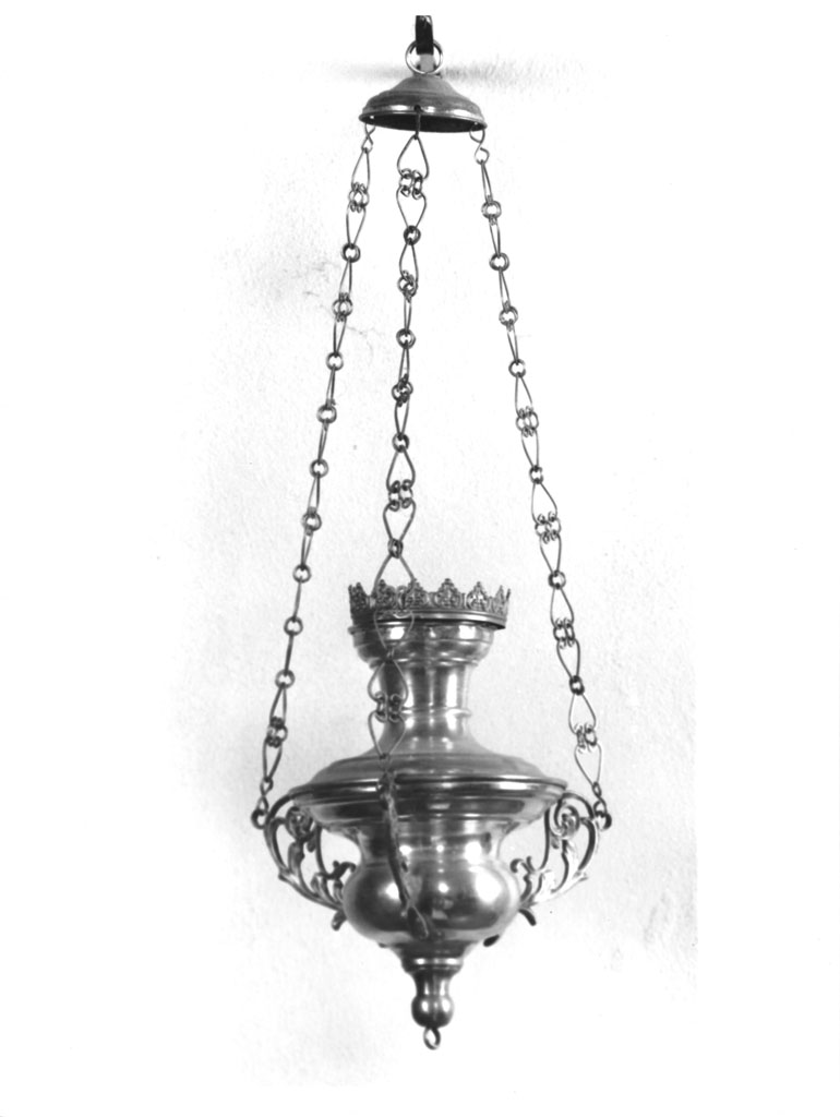 lampada pensile a vaso, coppia - bottega toscana (fine/inizio secc. XIX/ XX)