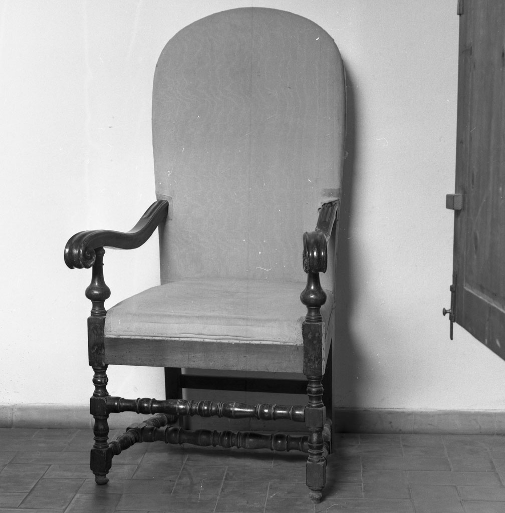 poltrona - bottega italiana (secc. XVII/ XVIII)