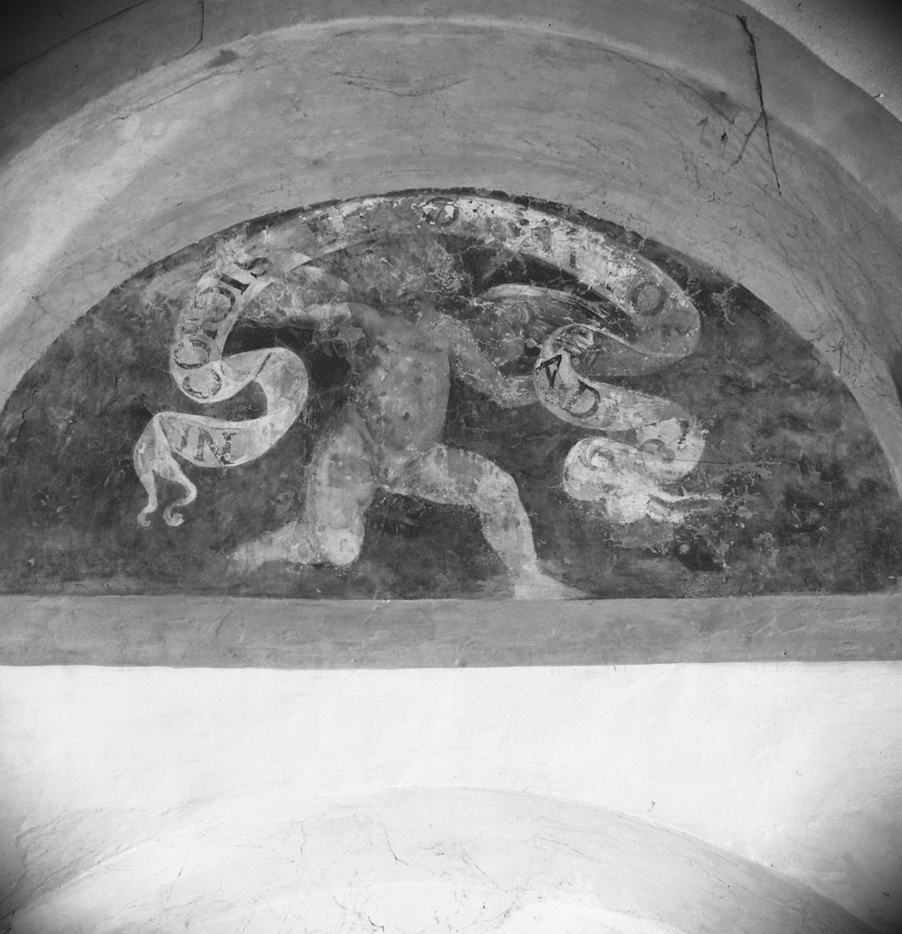 angelo reggicartiglio (dipinto) di Del Bello Andrea (attribuito) (prima metà sec. XVII)