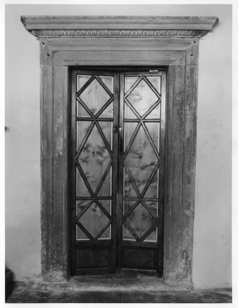 mostra di porta, coppia - bottega toscana (sec. XVII)