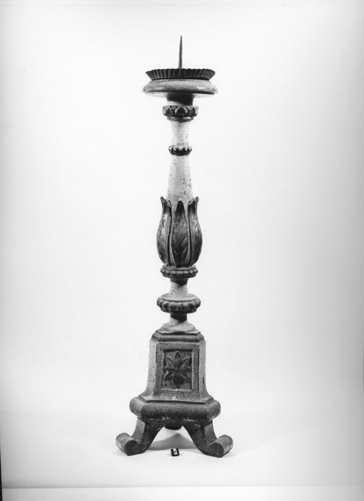 candelabro, serie - bottega toscana (fine/inizio secc. XVIII/ XIX)