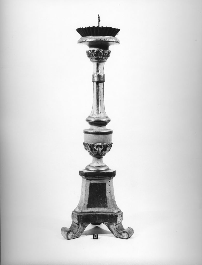 candeliere, serie - bottega toscana (fine/inizio secc. XVIII/ XIX)