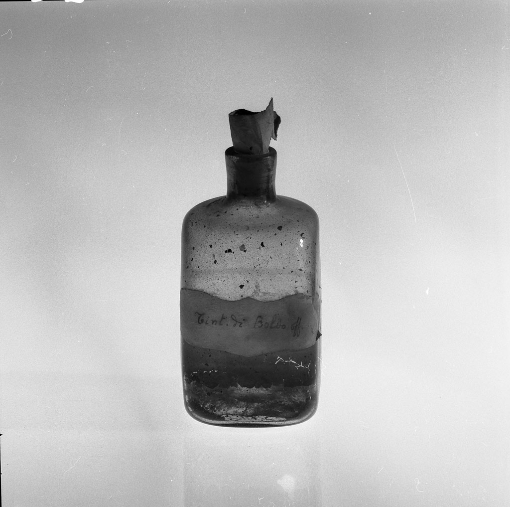 bottiglia per medicamenti, serie - bottega toscana (fine/inizio secc. XVII/ XVIII)