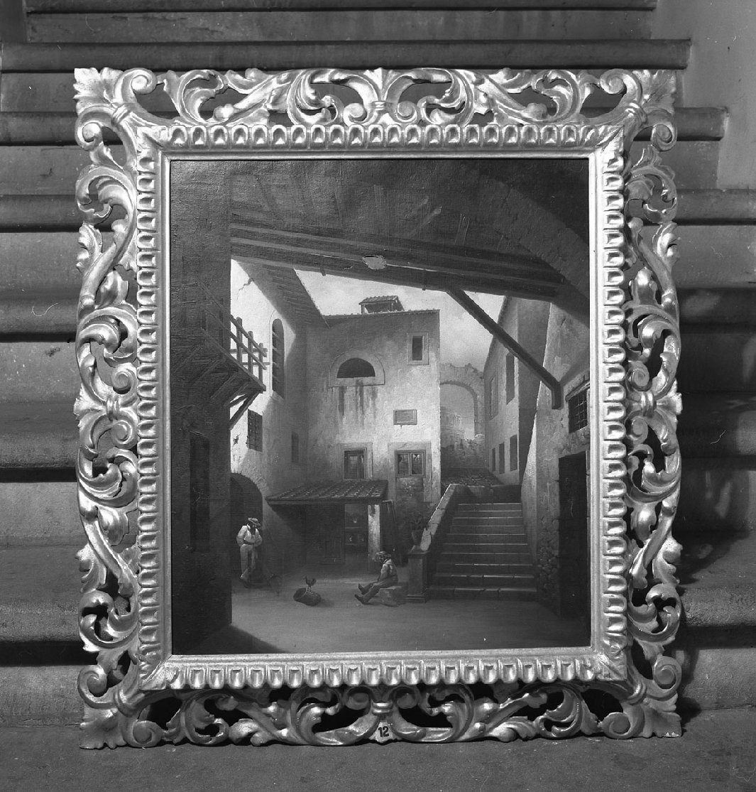 paesaggio con architetture (dipinto, opera isolata) di Fineschi Guido (primo quarto sec. XX)