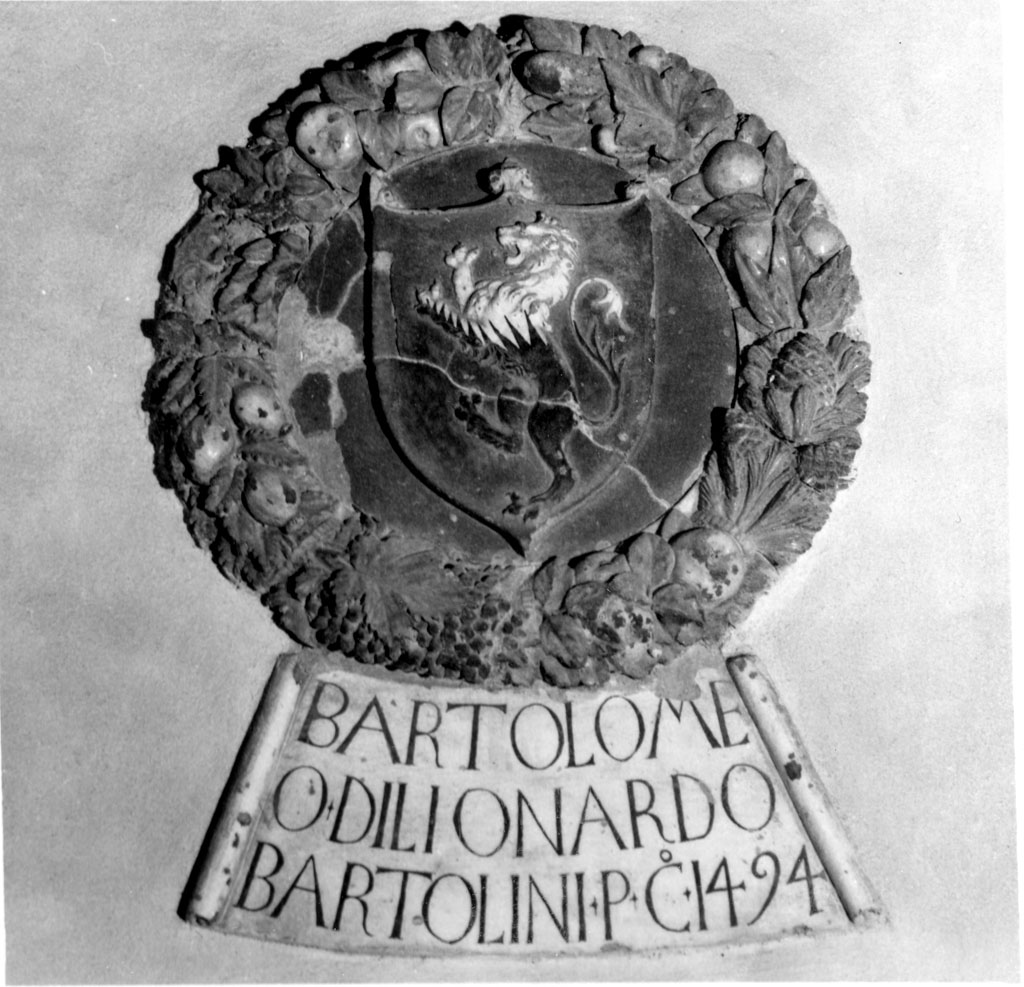 Stemma Bartolini, stemma (rilievo) - bottega robbiana (sec. XV)