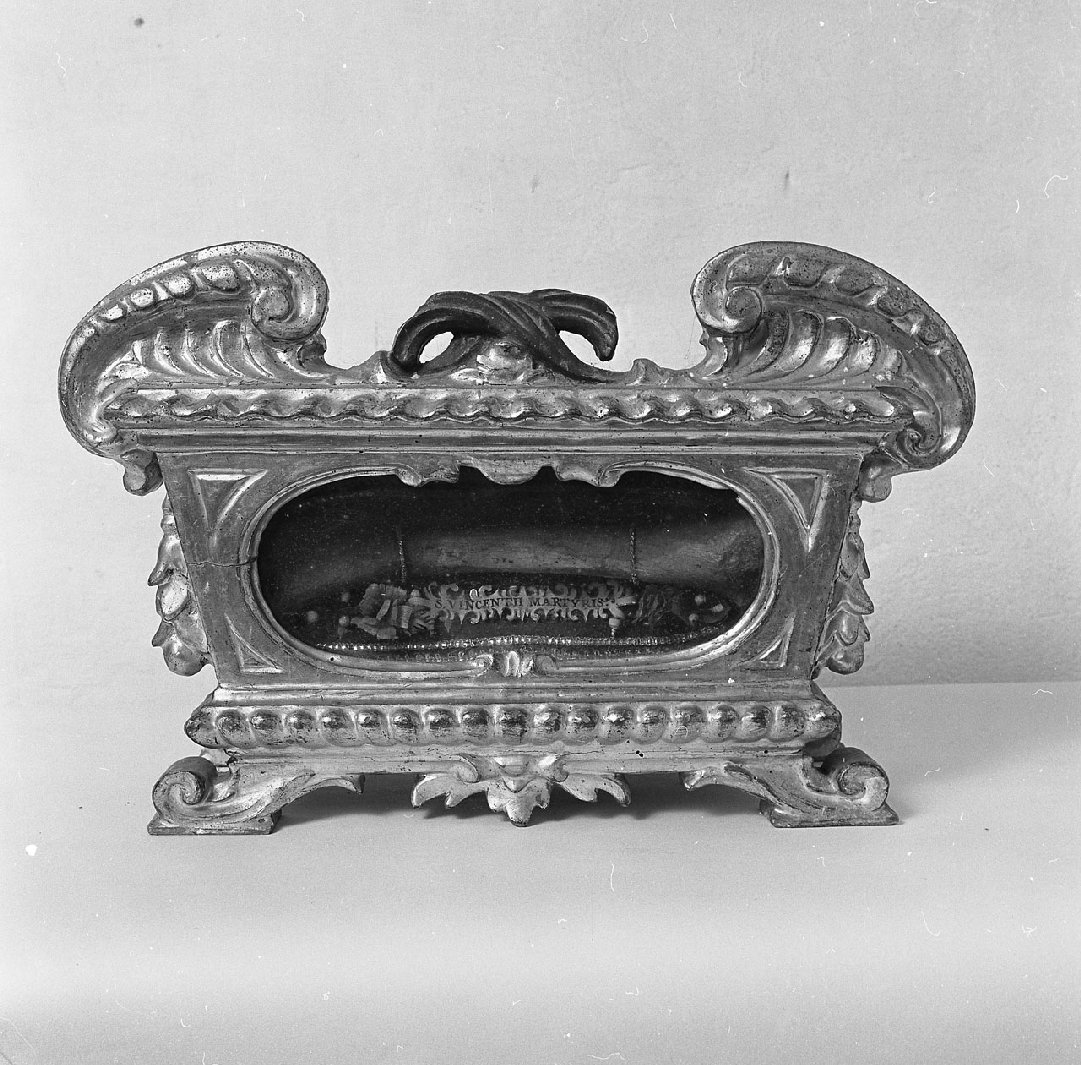 reliquiario a teca - a urna, coppia - bottega toscana (prima metà sec. XVIII)