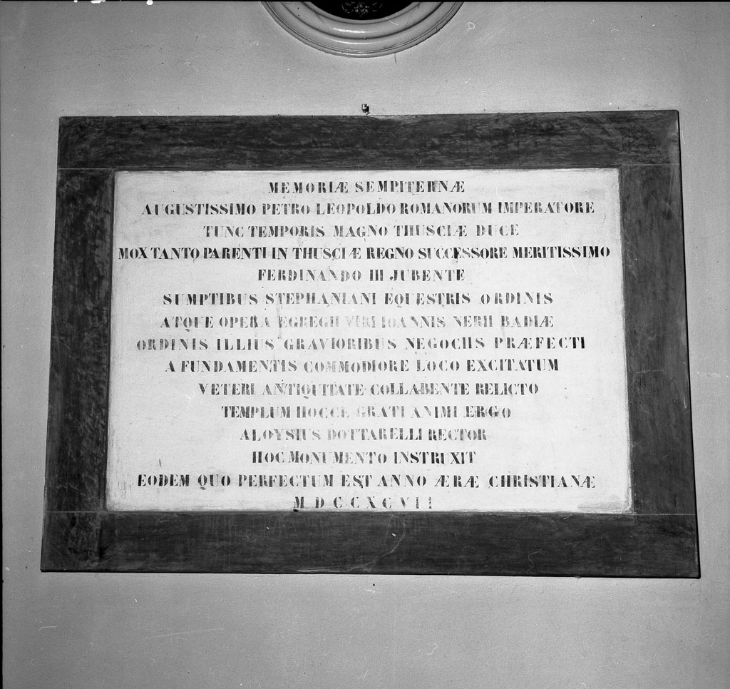 lapide documentaria - bottega toscana (sec. XVIII)