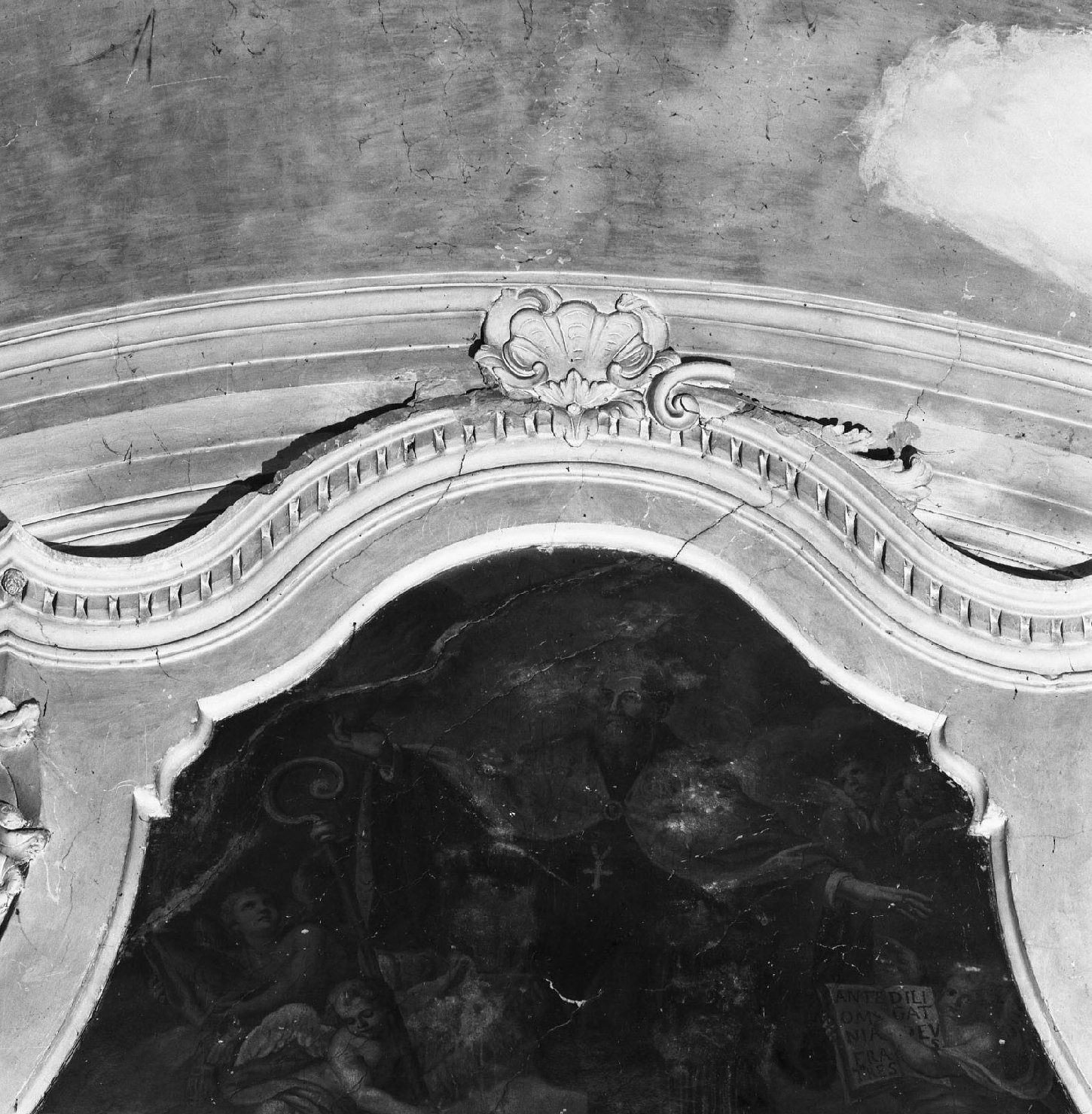 Sant'Agostino con tre angeli (dipinto) - ambito toscano (sec. XVIII)