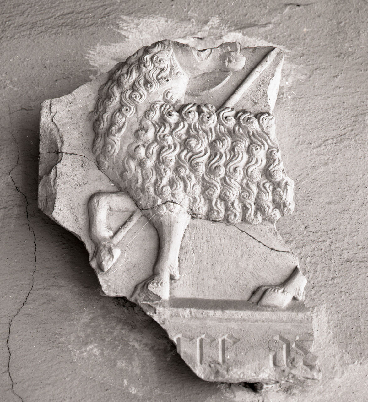 agnello mistico (rilievo, opera isolata) - bottega toscana (prima metà sec. XIV)