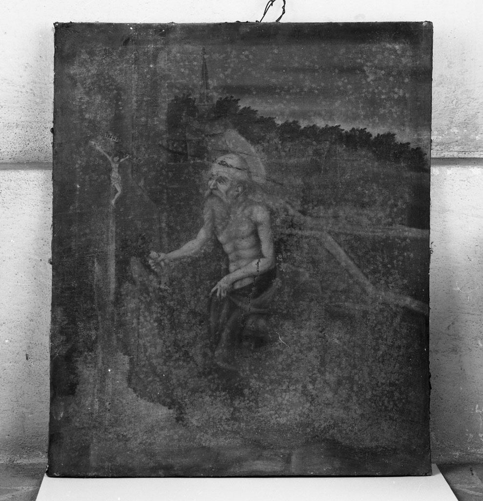 San Girolamo in preghiera nella grotta (dipinto) - ambito toscano (fine sec. XVII)