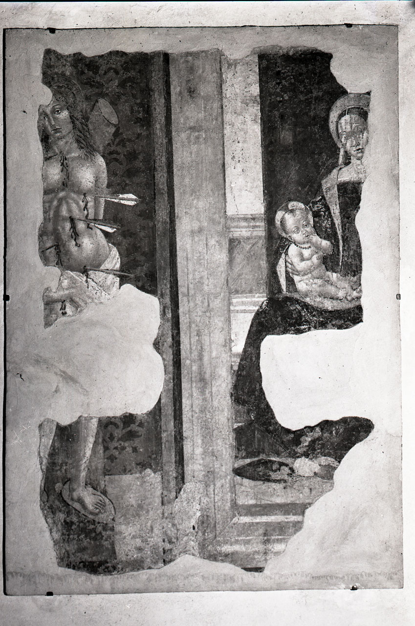 Madonna col Bambino e san Sebastiano (dipinto) - ambito aretino (prima metà sec. XVI)