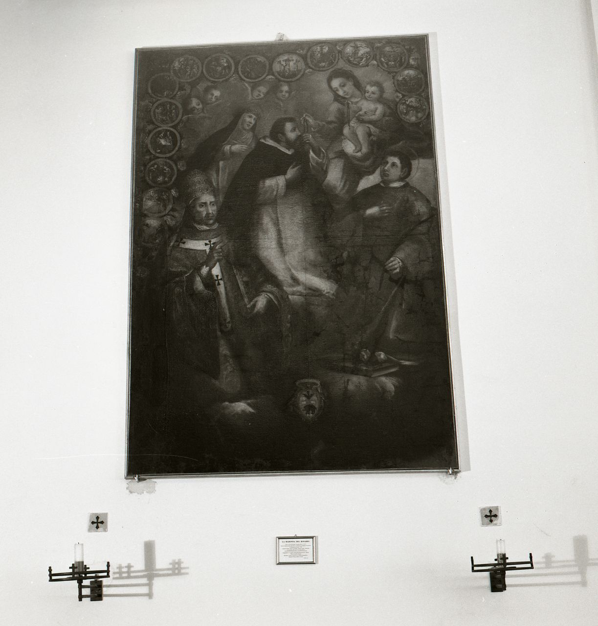 Madonna del Rosario con San Domenico, Santo Stefano, il Beato Gregorio X e Santa Caterina da Siena (dipinto) - ambito toscano (metà sec. XVII)