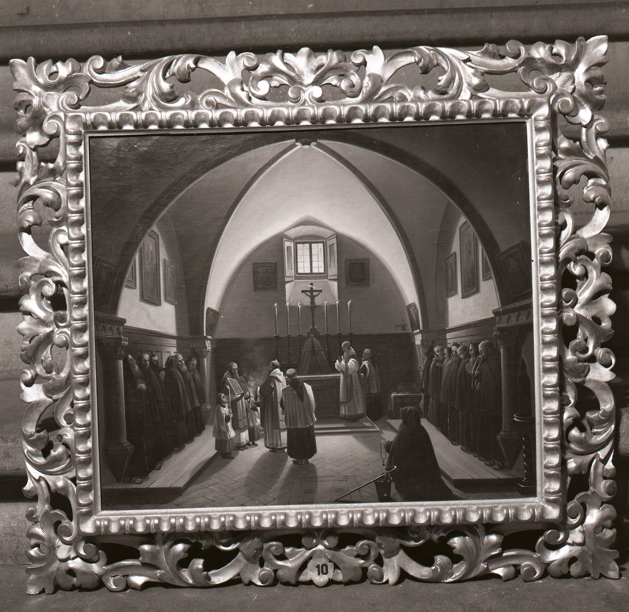veduta del coro di una chiesa (dipinto) - ambito toscano (seconda metà sec. XIX)