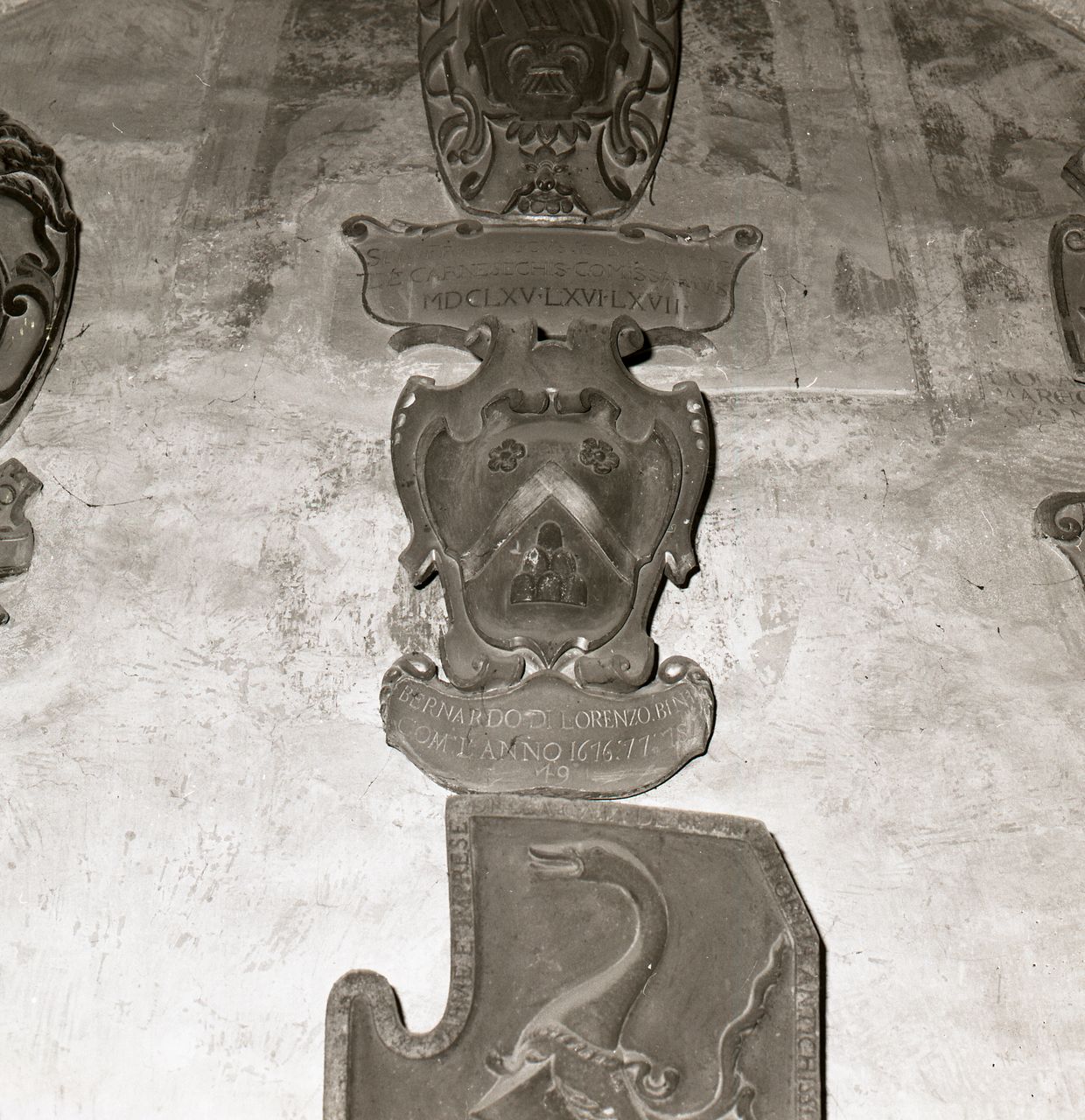 stemma di Bernardo Bini (rilievo) - bottega toscana (sec. XVII)