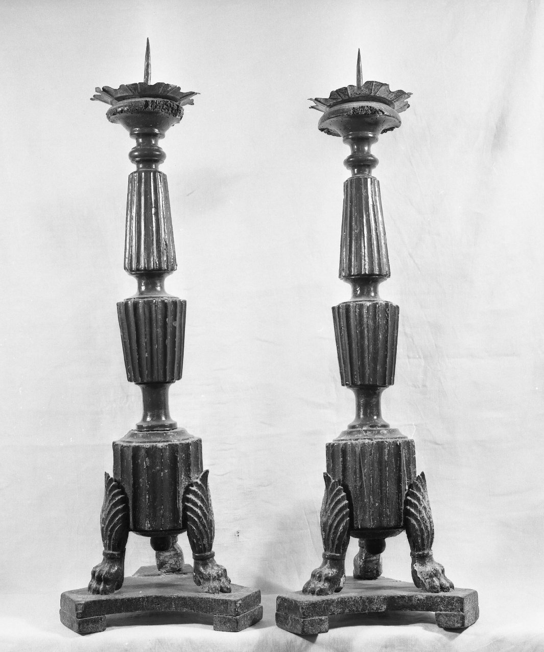 candeliere d'altare, serie - bottega toscana (inizio sec. XIX)