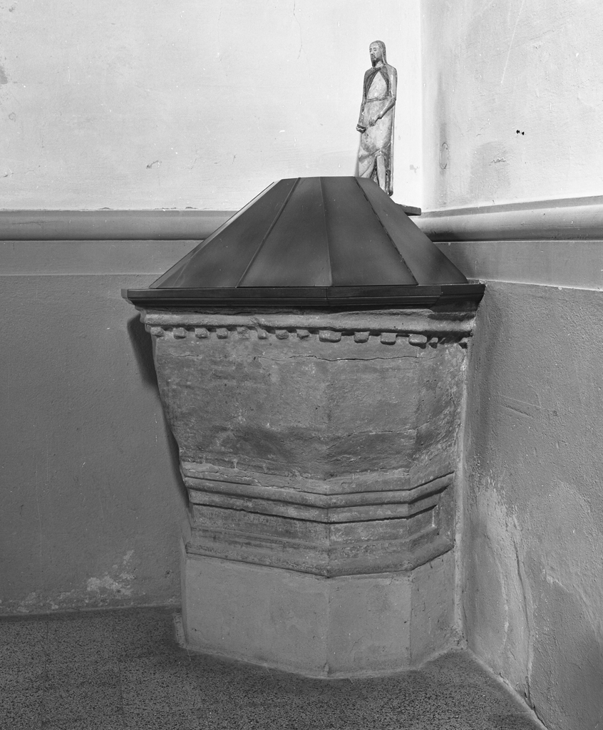 fonte battesimale, opera isolata - bottega cortonese (sec. XVI)