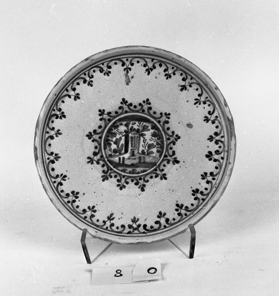 alzata, opera isolata - bottega faentina (sec. XVIII)