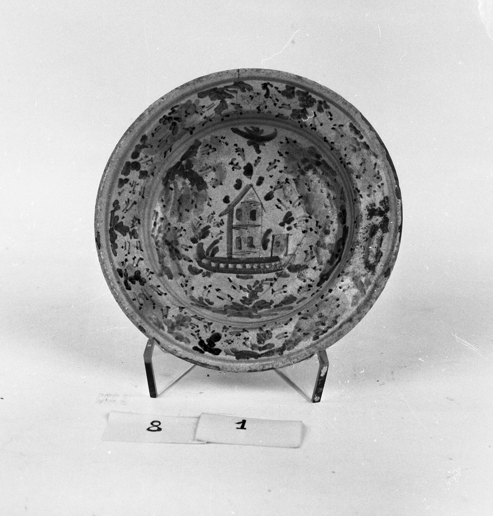 piatto fondo, opera isolata - bottega Italia centrale (sec. XVIII)