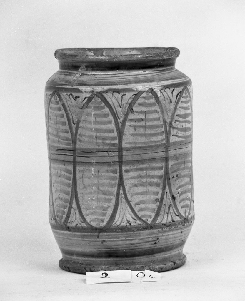 vaso da farmacia, opera isolata - bottega di Montelupo (fine/inizio secc. XVI/ XVII)