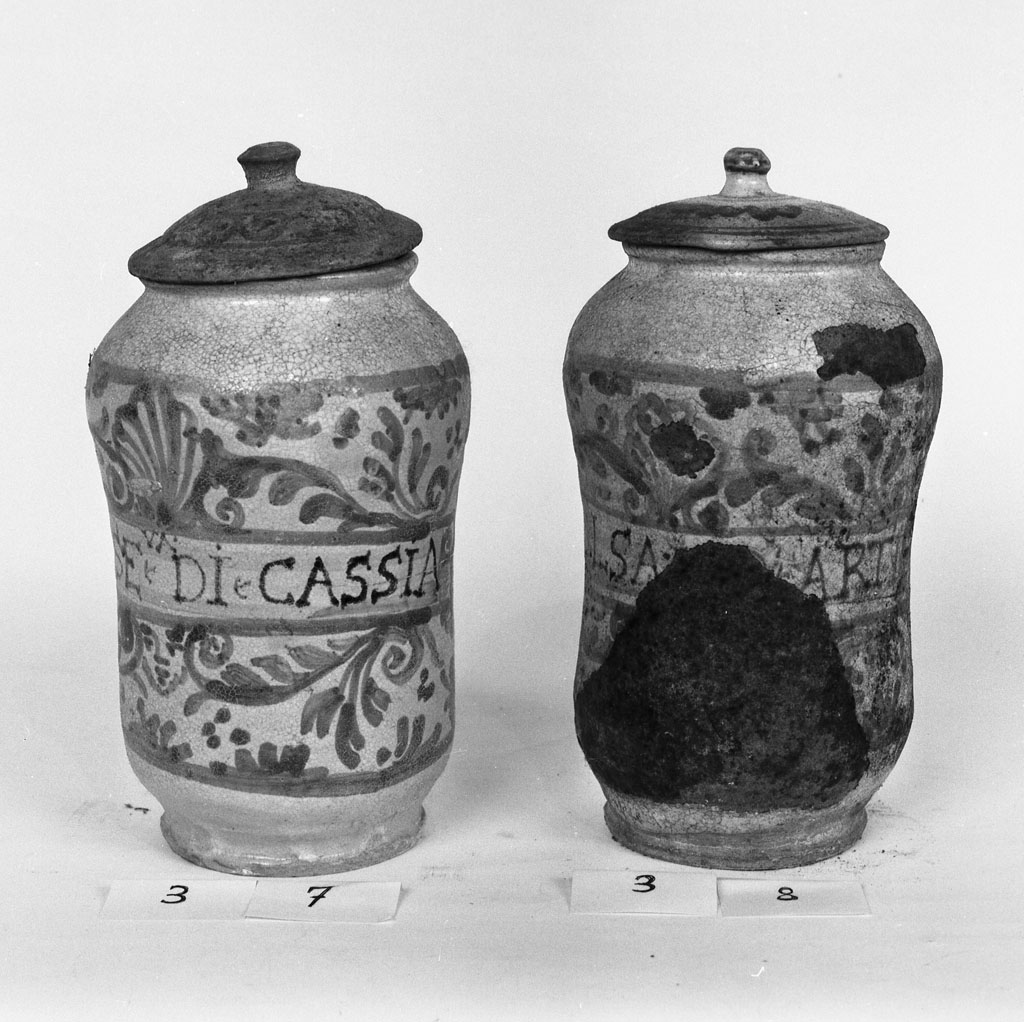 vaso da farmacia, coppia - bottega Italia centro-settentrionale (sec. XVIII)