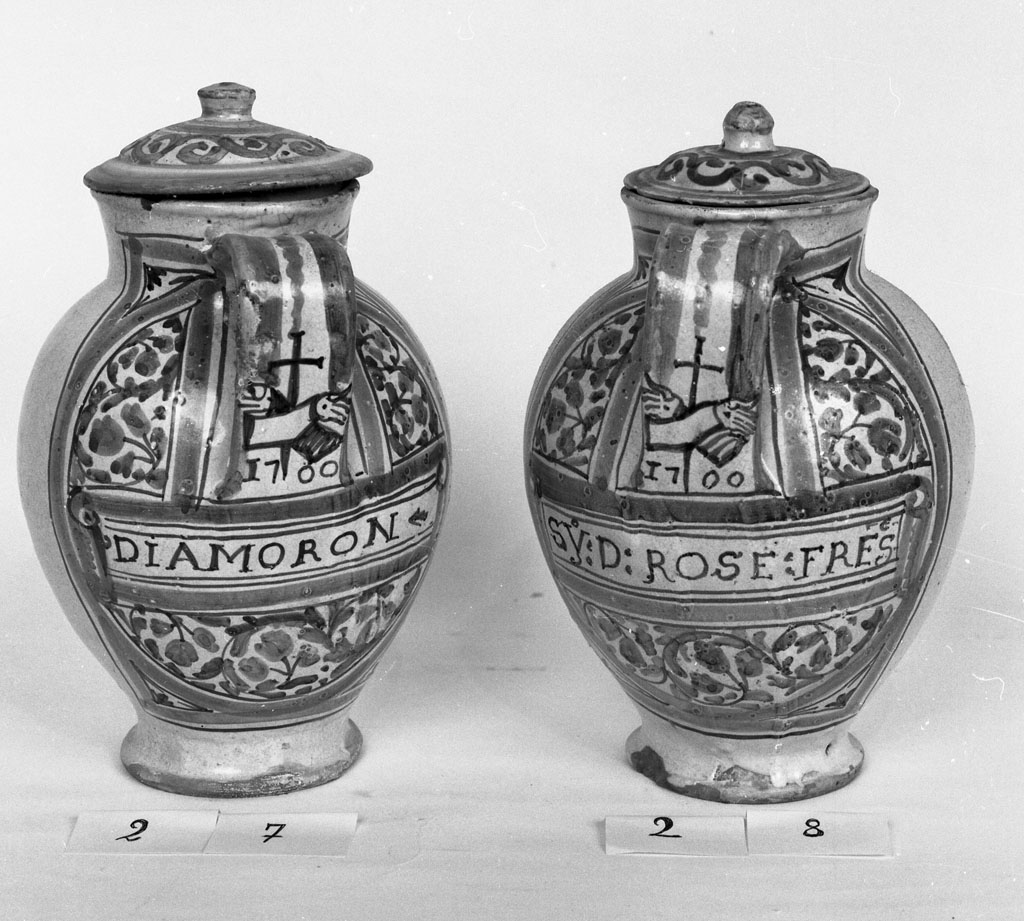 brocca da farmacia, serie - bottega Italia centro-settentrionale (sec. XVIII)