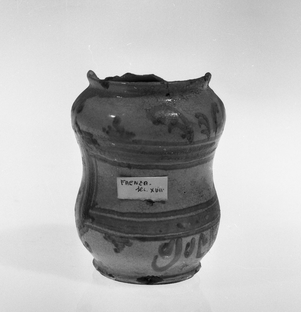 vaso da farmacia, coppia - bottega Italia centro-settentrionale (fine/inizio secc. XVII/ XVIII)