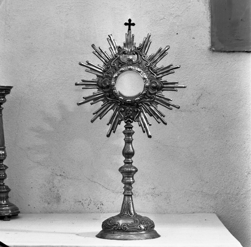 ostensorio - a raggiera - bottega toscana (prima metà sec. XVIII)