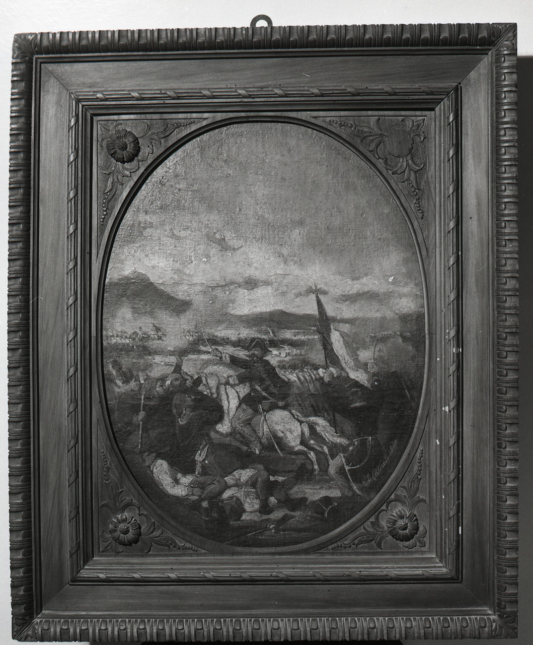 scena di battaglia (dipinto) di Cassioli Amos (sec. XIX)