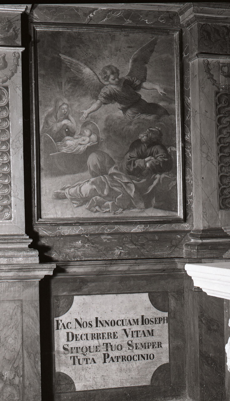 sogno di Giuseppe precedente alla fuga in Egitto (dipinto) di Castellucci Salvi (attribuito) (sec. XVII)