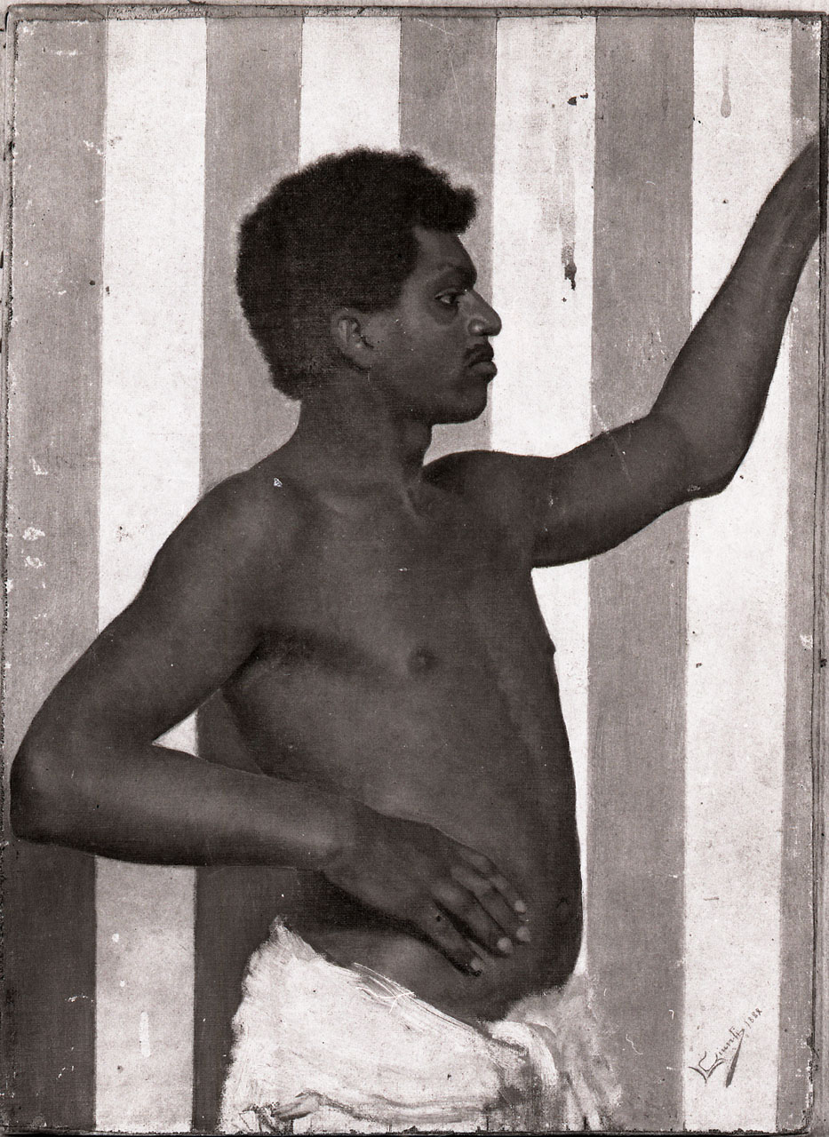 figura virile di colore (dipinto) di Giunti Luigi (sec. XIX)