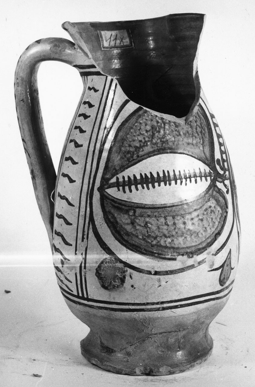 boccale, opera isolata - bottega aretina (secc. XIII/ XIV)