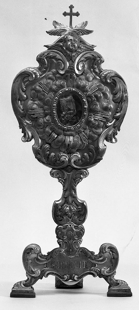 reliquiario - a ostensorio - bottega italiana (secc. XVII/ XVIII)