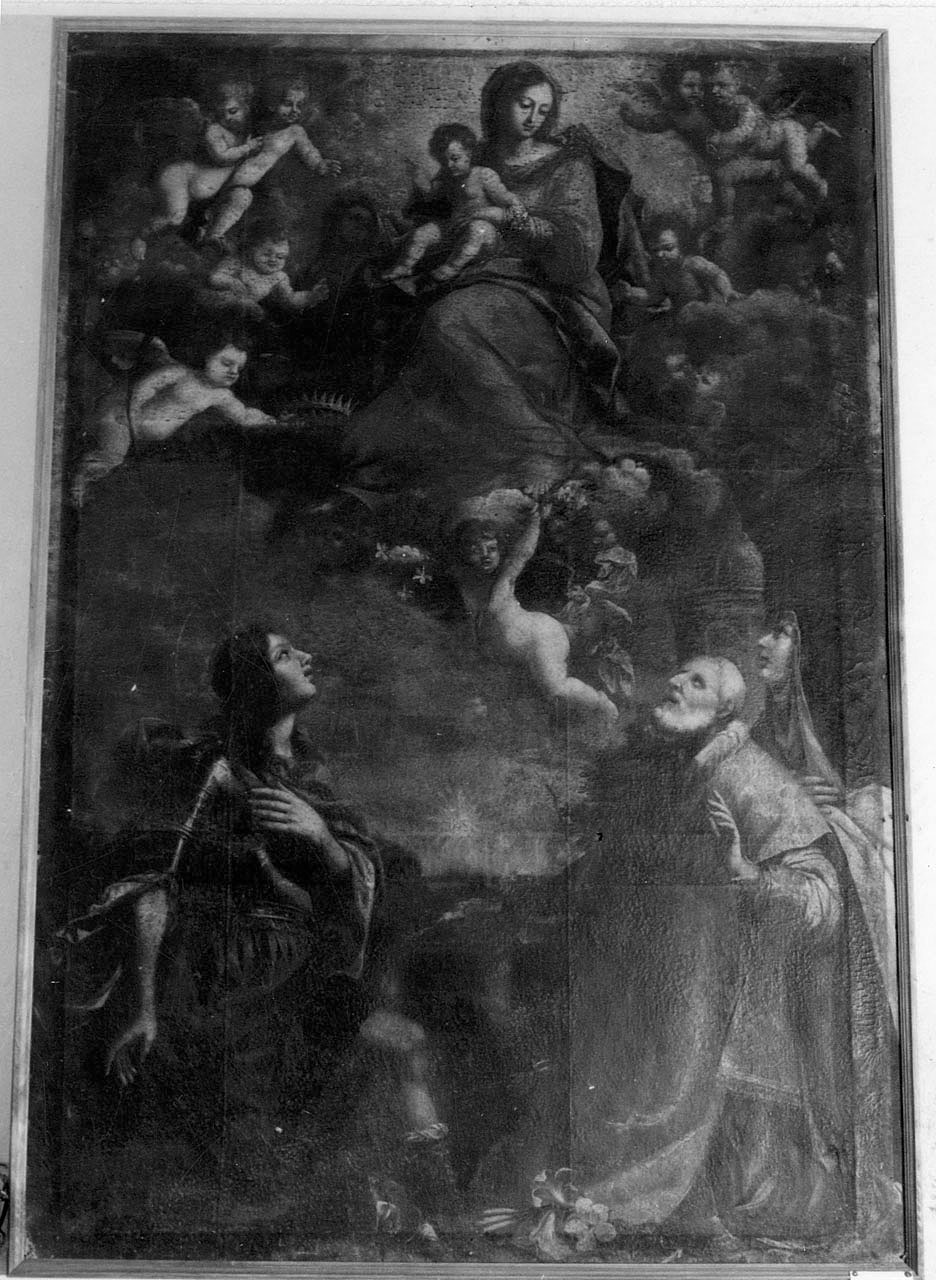 Sant'Ippolito, S. Filippo Neri ed una monaca domenicana (dipinto) - ambito italiano (sec. XVII)