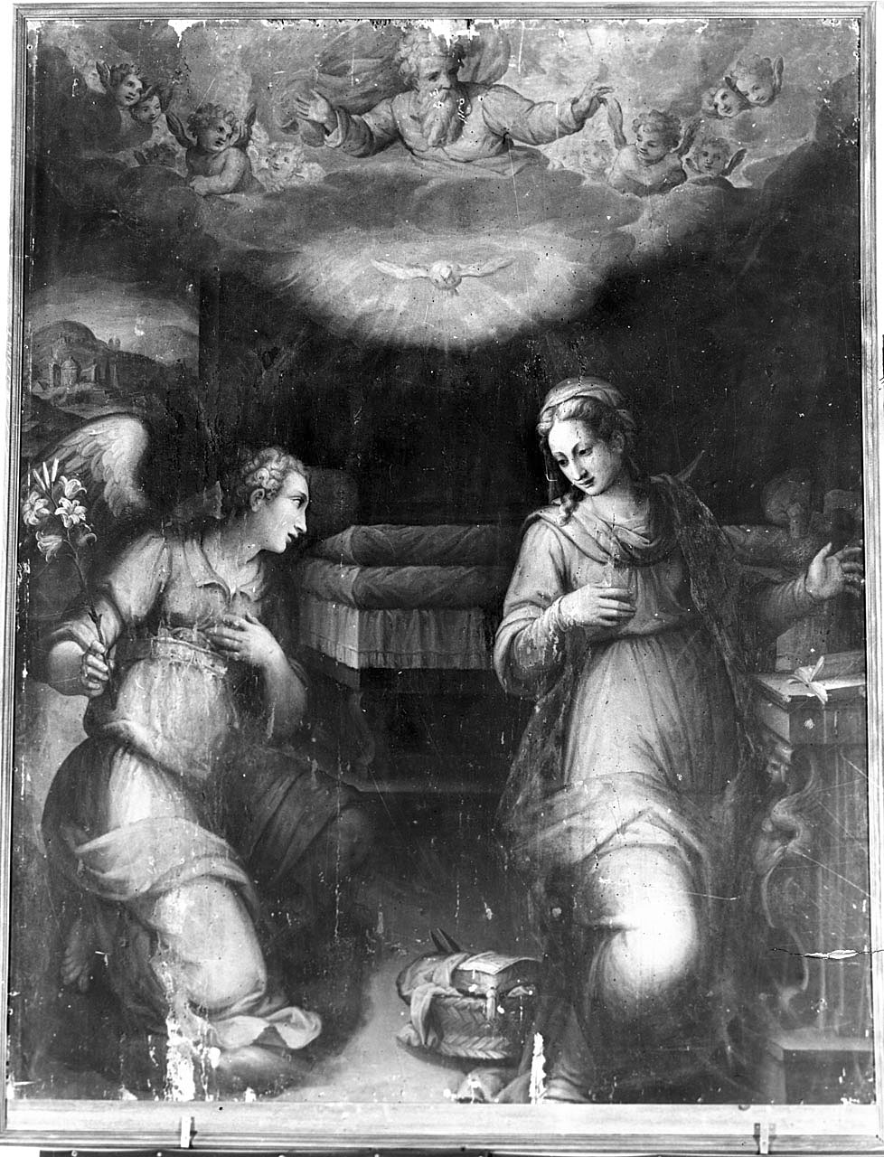 Annunciazione (dipinto) di Balducci Giovanni detto Cosci (attribuito) (seconda metà sec. XVI)