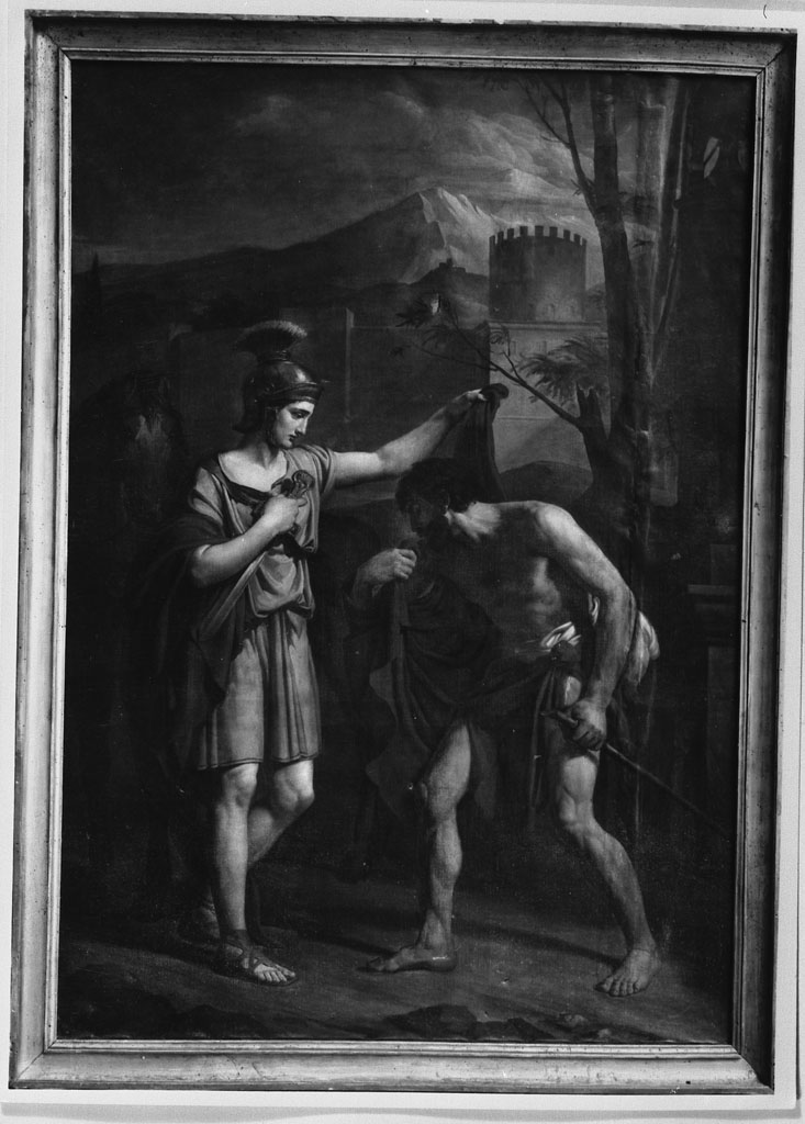 San Martino dona parte del mantello al povero (dipinto) di Venuti Lodovico (sec. XIX)