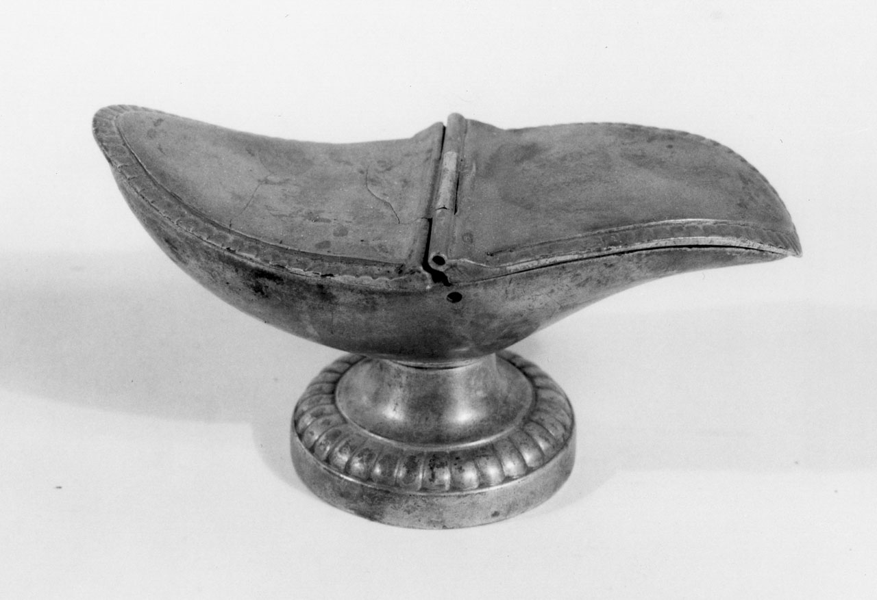 navicella portaincenso - a doppia valva - bottega toscana (fine sec. XIX)