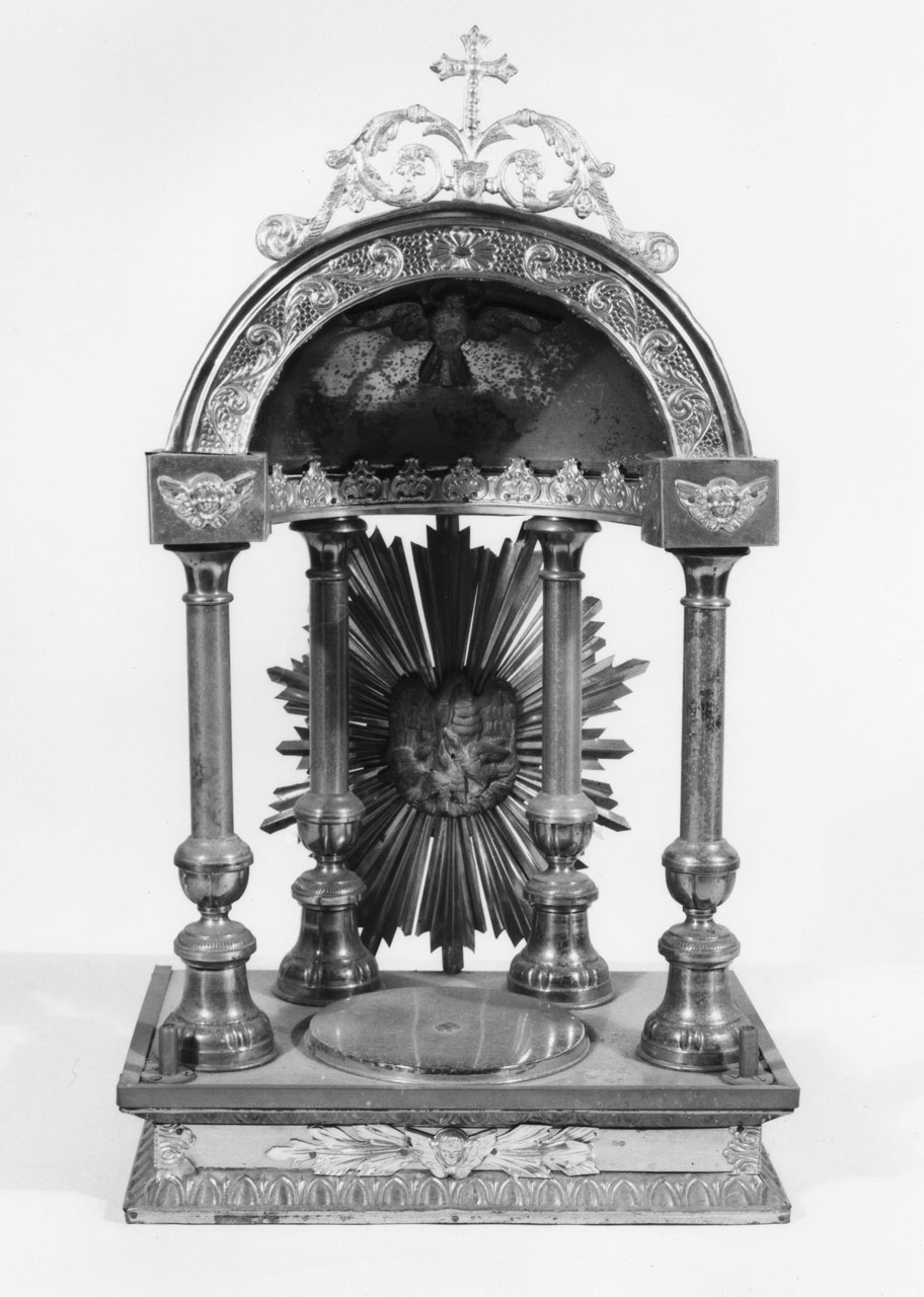 tronetto per esposizione eucaristica, opera isolata - bottega italiana (fine/inizio secc. XIX/ XX)