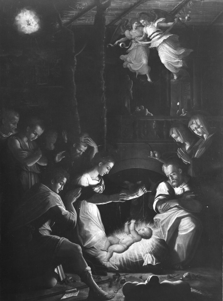 natività di Gesù (dipinto) di Vasari Giorgio (sec. XVI)