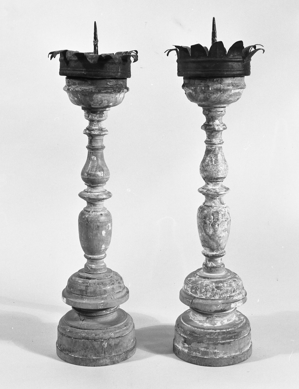 candeliere, coppia - bottega toscana (secc. XVIII/ XIX)