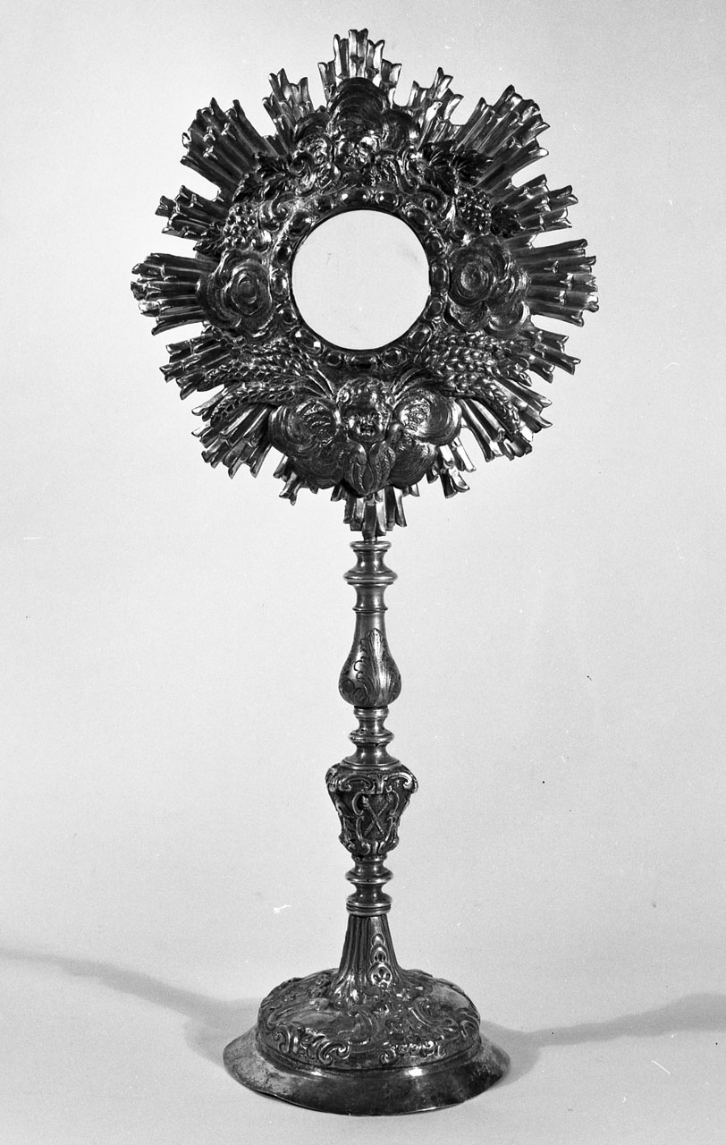 ostensorio - a raggiera - bottega toscana (secc. XVIII/ XIX)
